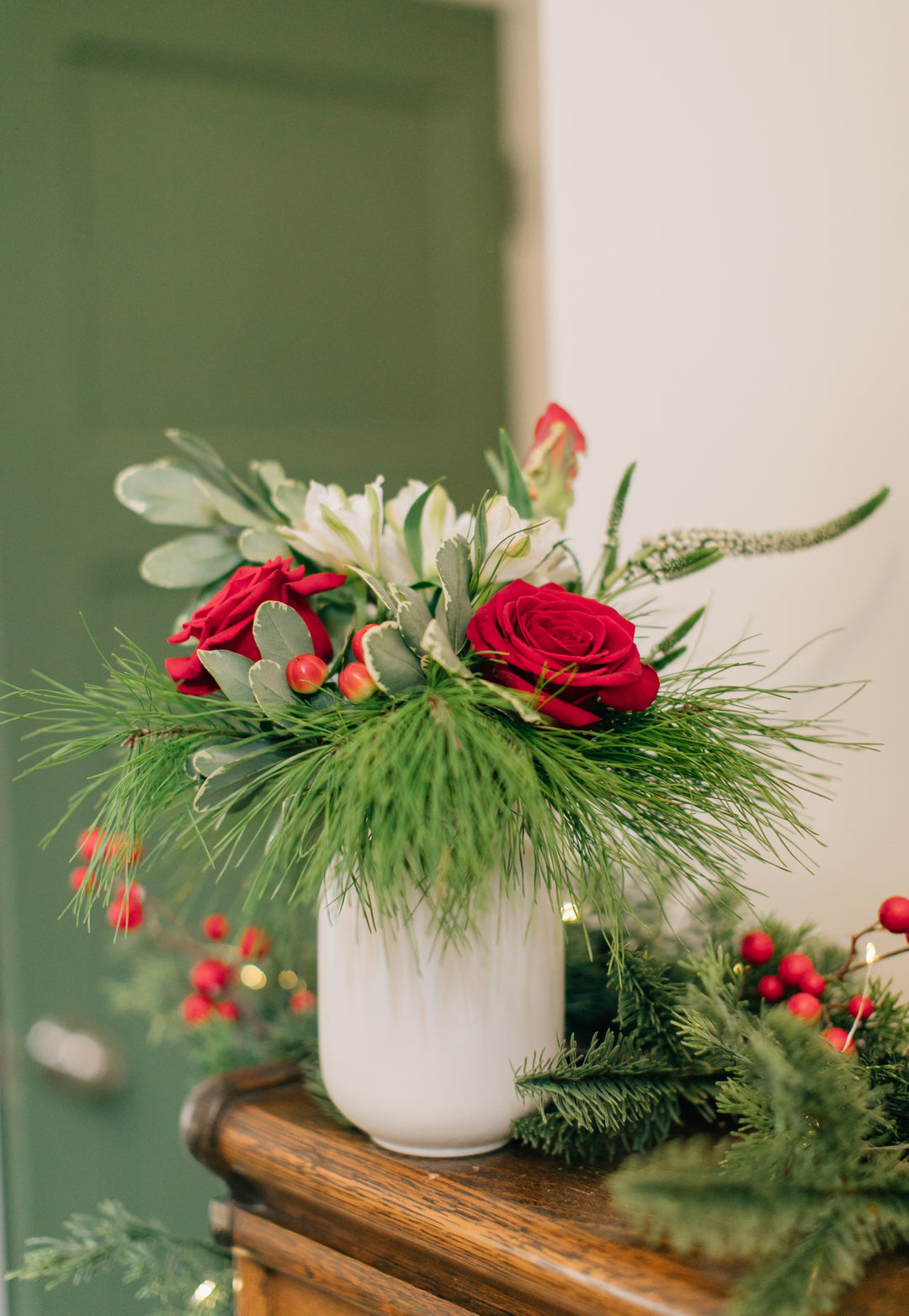 Petite Christmas arrangement classic reds and greens Kansas City Lee's Summit Florist Delivery
Christmas Cutie Lee's Summit Florist