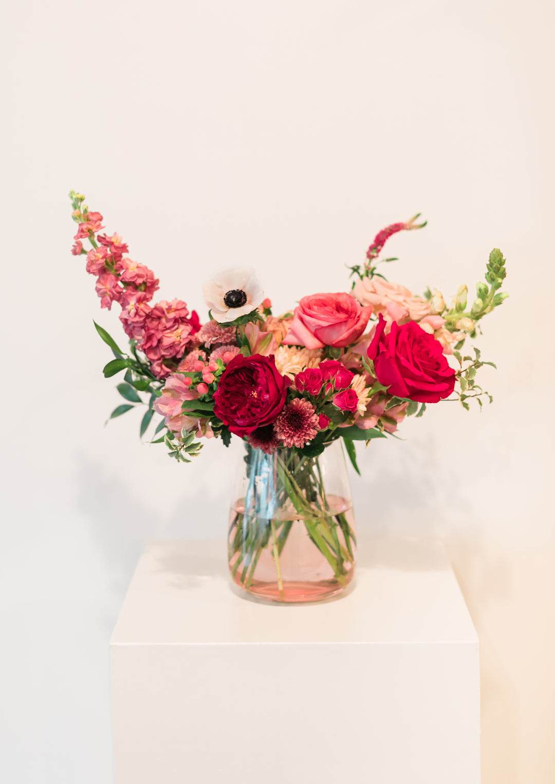 Large pink floral arrangement Valentine's Day Lee's Summit Kansas City Florist