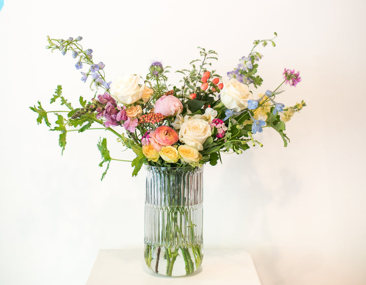 Tall Pastel Sympathy Arrangement Funeral Home Delivery Lee's Summit