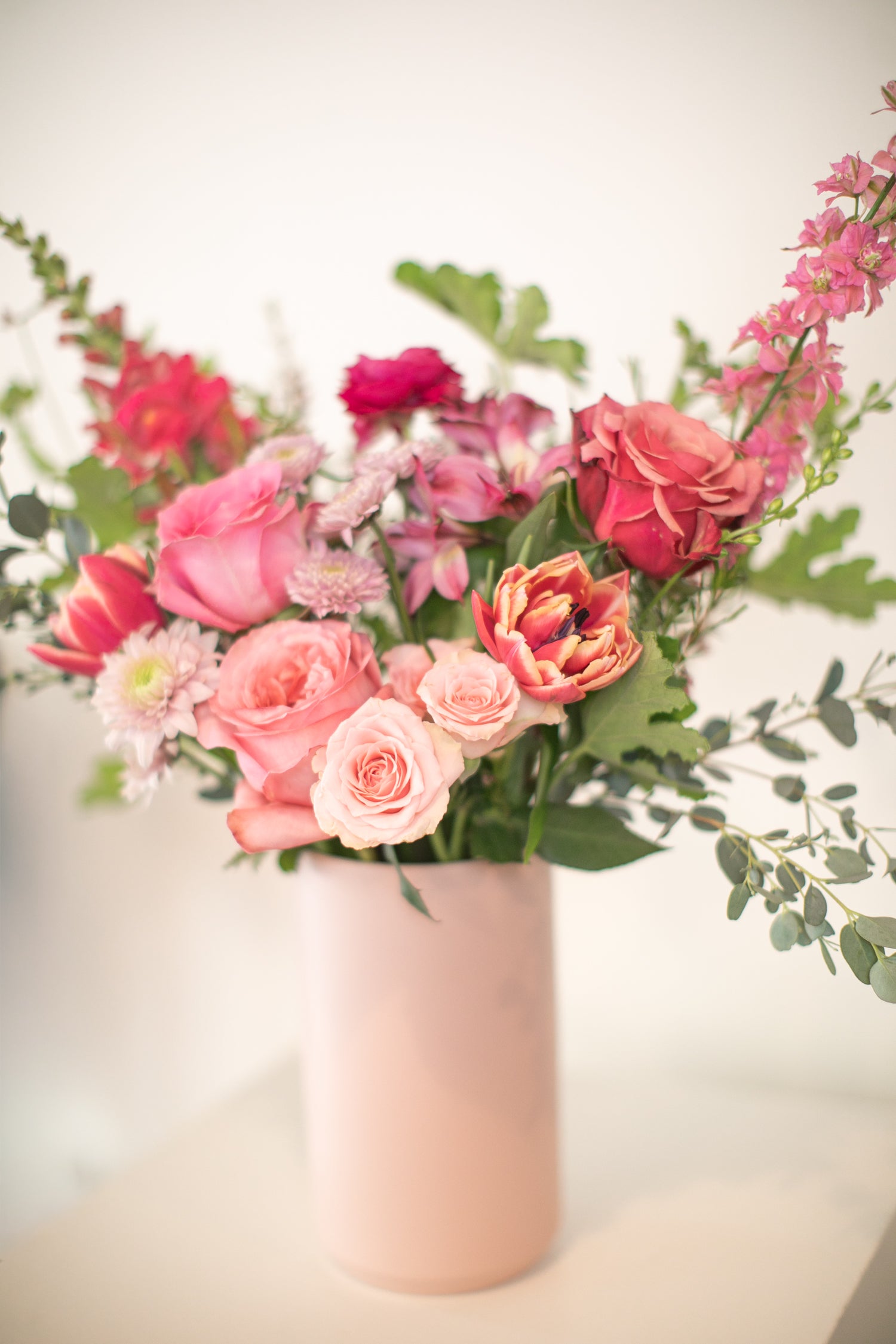 Bright Pink Mother's Day flower arrangement Lee's Summit Delivery 