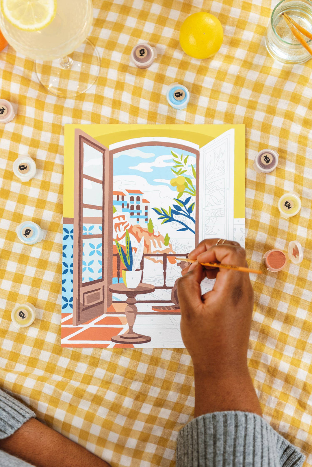 Elle Crée (She Creates) - Coastal Catnap Paint-by-Number Kit