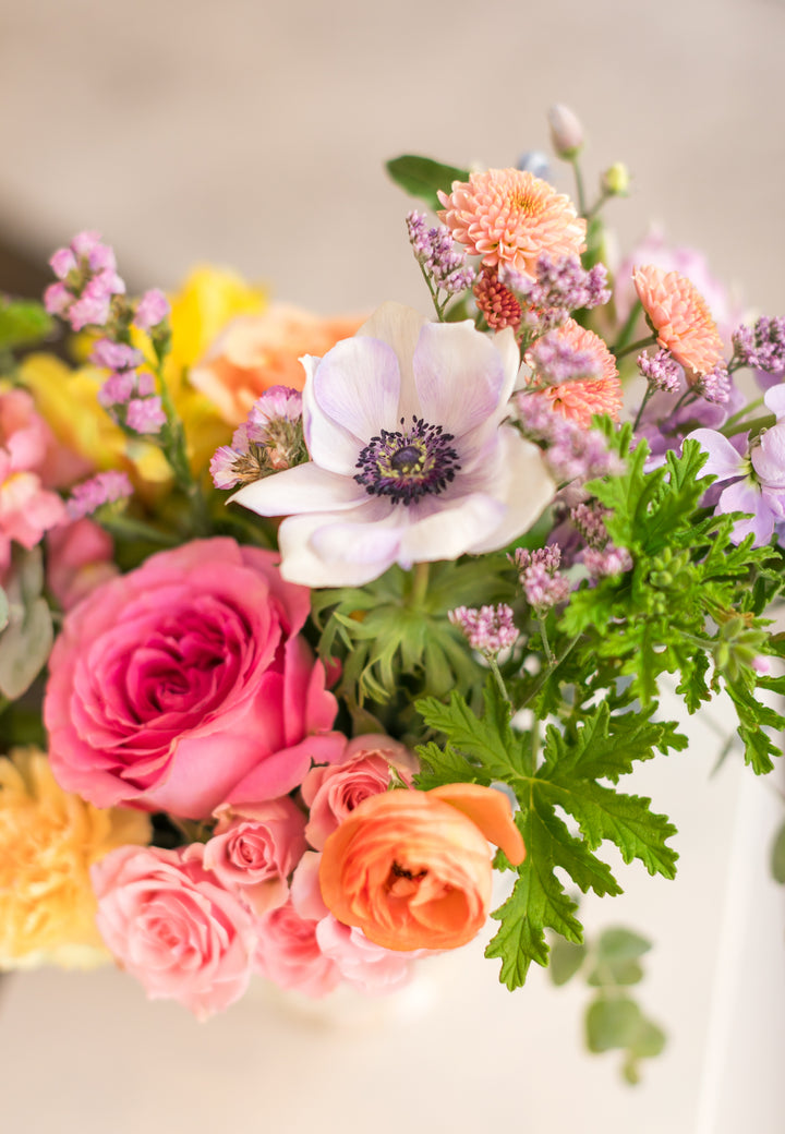 English spring garden floral arrangement Lee's Summit Easter flowers