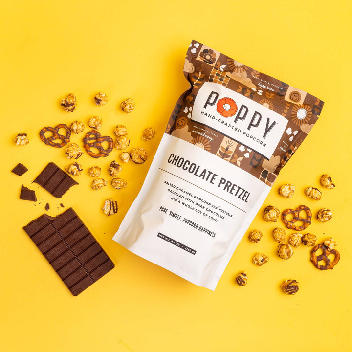Poppy Hand-Crafted Popcorn - Chocolate Pretzel Popcorn, Lee's Summit, MO, Bel Fiore Co. Flower Bar + Boutique
