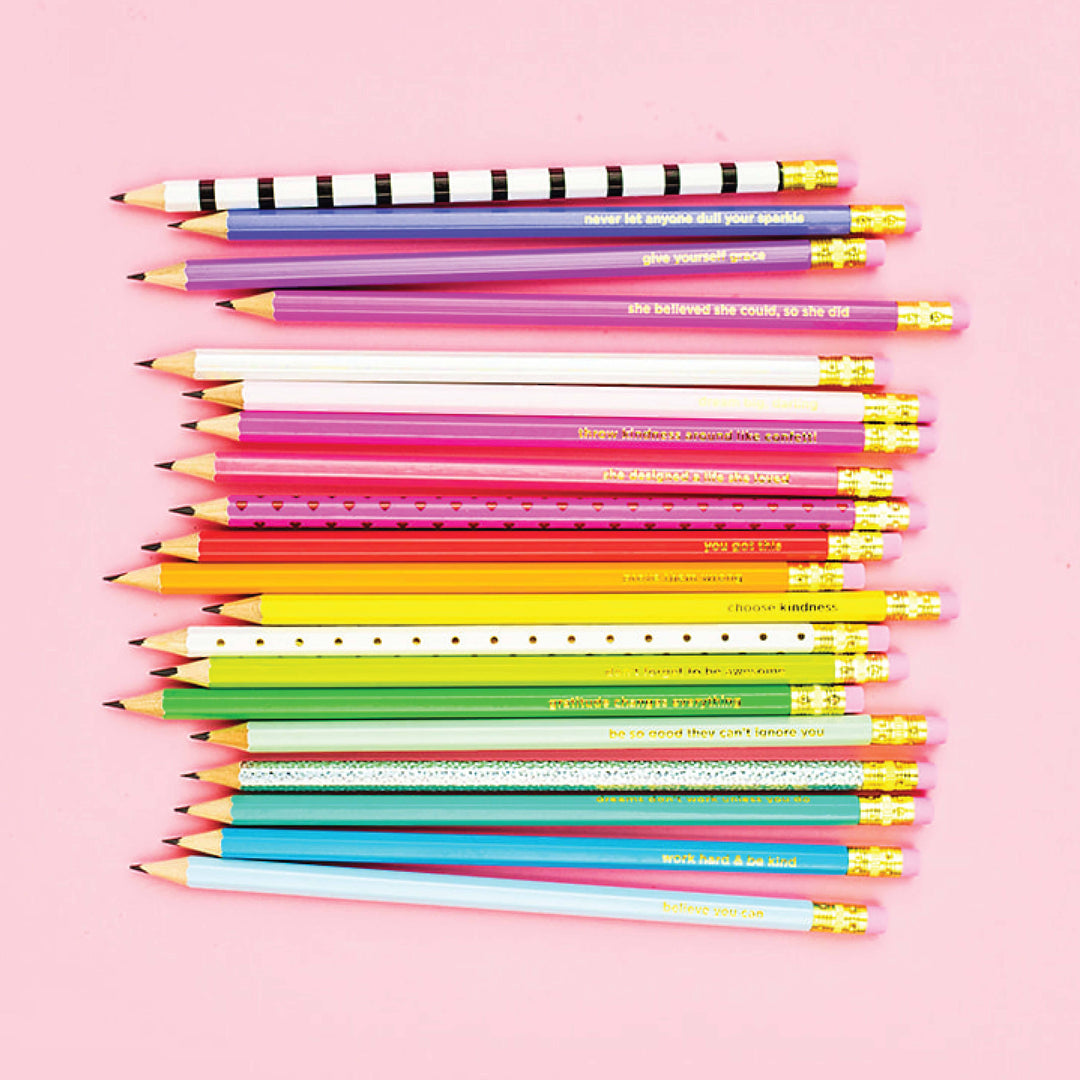 Taylor Elliott Designs - Pencil Set - Motivational - Asst Colors - 22 Pc Set