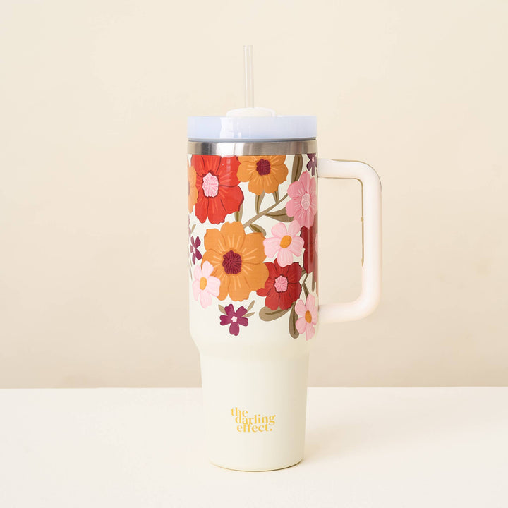 The Darling Effect - 40 oz Take Me Everywhere Tumbler-Wild About You Cream