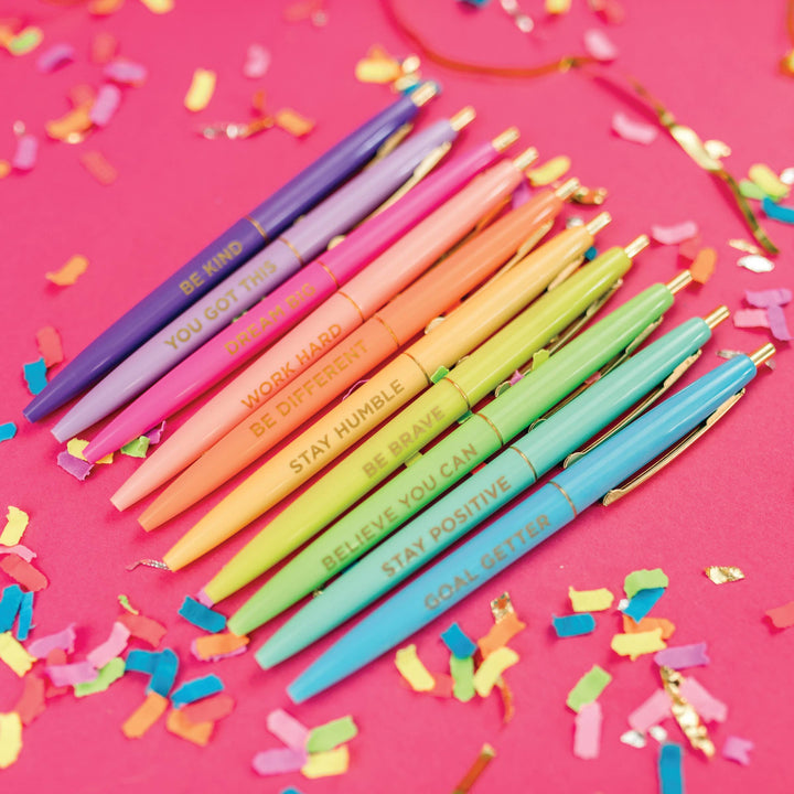 Taylor Elliott Designs - Pen Set - Motivational - Asst Colors - 10 Piece Set