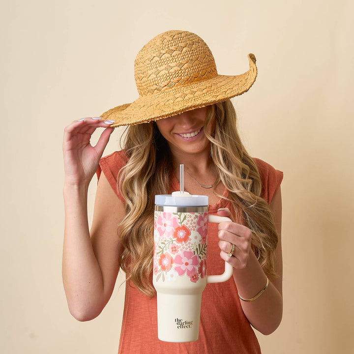 The Darling Effect - 40 oz Take Me Everywhere Tumbler-Beyond Blooms Pink Orange