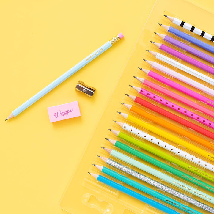 Taylor Elliott Designs - Pencil Set - Motivational - Asst Colors - 22 Pc Set