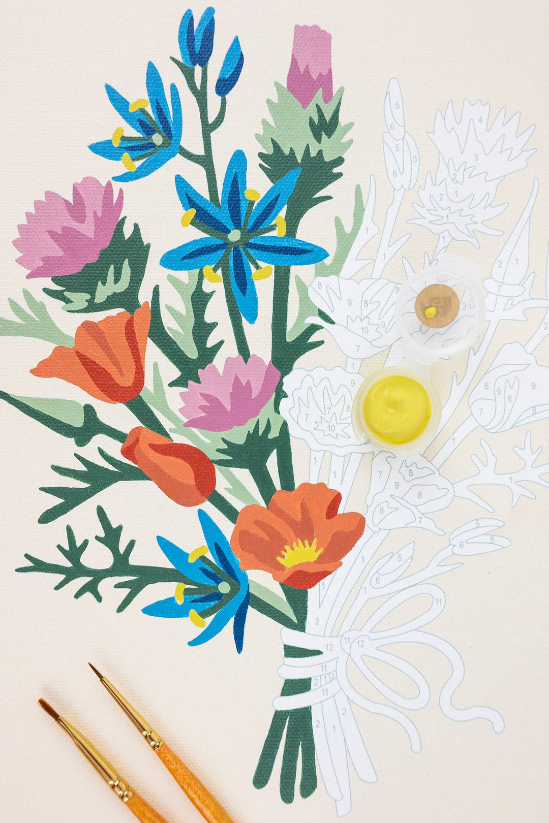 Elle Crée (She Creates) - California Wildflowers Paint-by-Number Kit