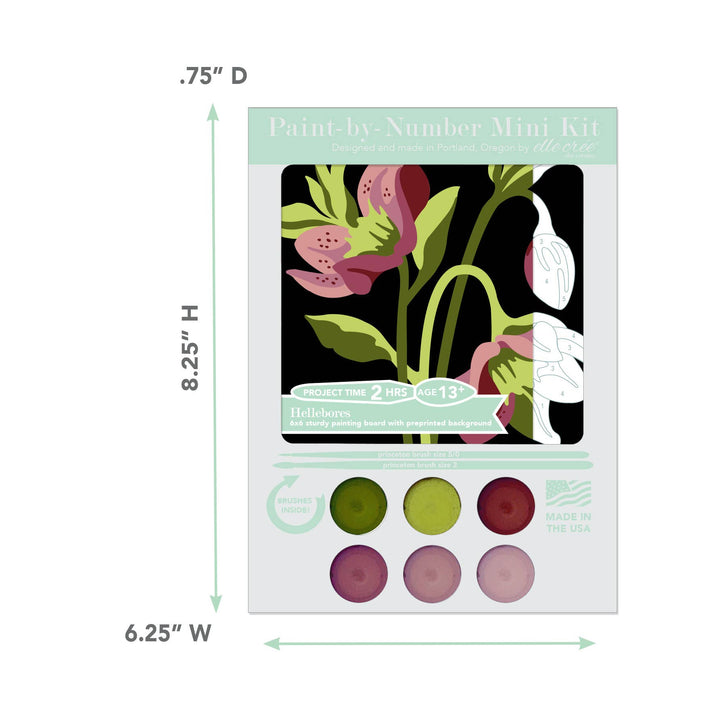 Elle Crée (She Creates) - Hellebores MINI Paint-by-Number Kit, Lee's Summit, MO, Bel Fiore Co. Flower Bar + Boutique