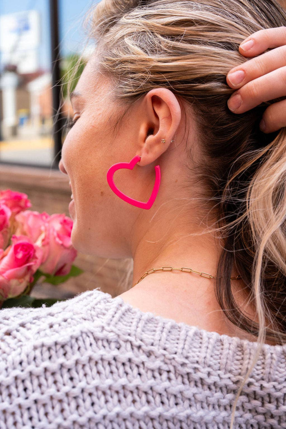 Spiffy & Splendid - Heart Hoops - Hot Pink, Lee's Summit, MO, Bel Fiore Co. Flower Bar + Boutique