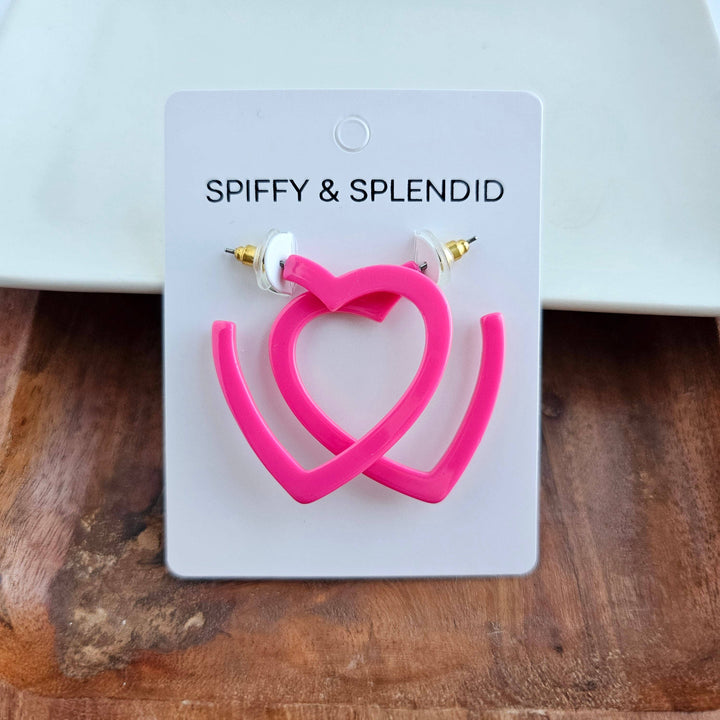 Spiffy & Splendid - Heart Hoops - Hot Pink, Lee's Summit, MO, Bel Fiore Co. Flower Bar + Boutique