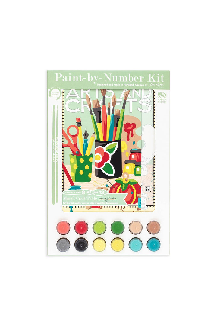 Elle Crée (She Creates) - Mary's Craft Table Mary Engelbreit Paint-by-Number Kit