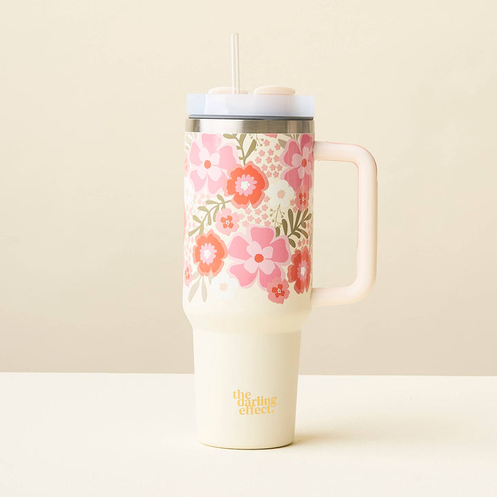 The Darling Effect - 40 oz Take Me Everywhere Tumbler-Beyond Blooms Pink Orange