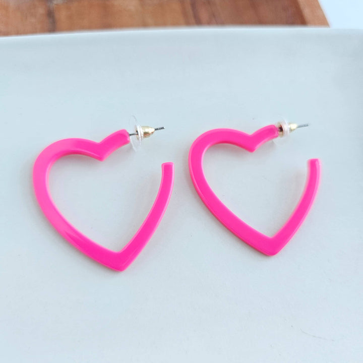 Spiffy & Splendid - Heart Hoops - Hot Pink, Lee's Summit, MO, Bel Fiore Co. Flower Bar + Boutique