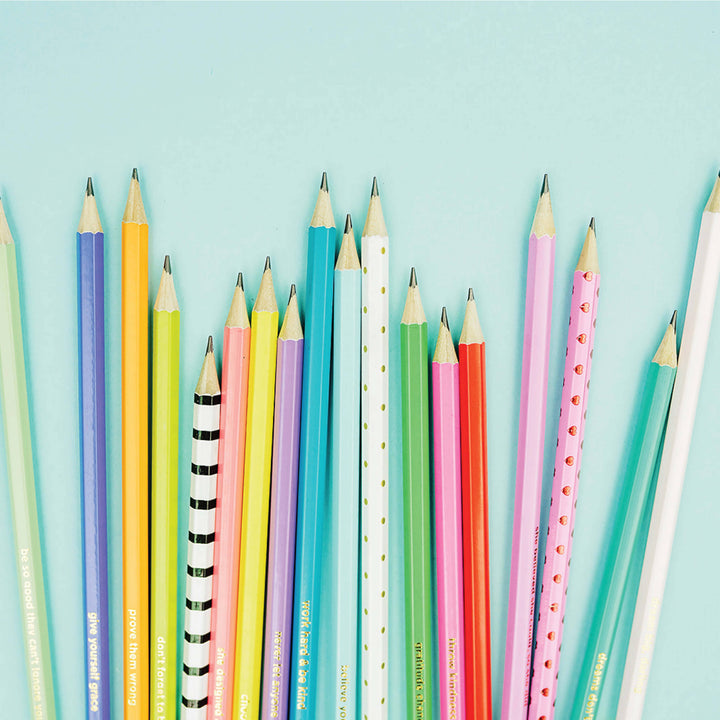 Taylor Elliott Designs - Pencil Set - Motivational - Asst Colors - 22 Pc Set