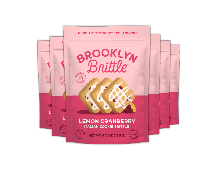 Brooklyn Brittle - Italian Cookie Brittle – Lemon Cranberry | Pouch Bag