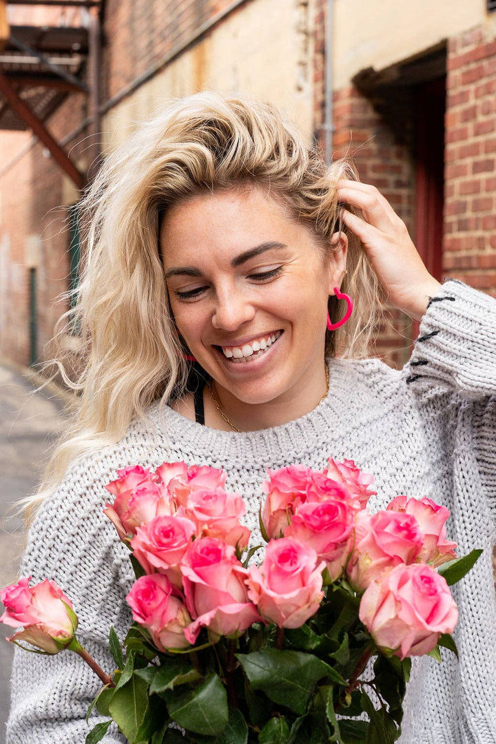 Spiffy & Splendid - Heart Hoops - Hot Pink, Lee's Summit, MO, Bel Fiore Co. Flower Bar + Boutique