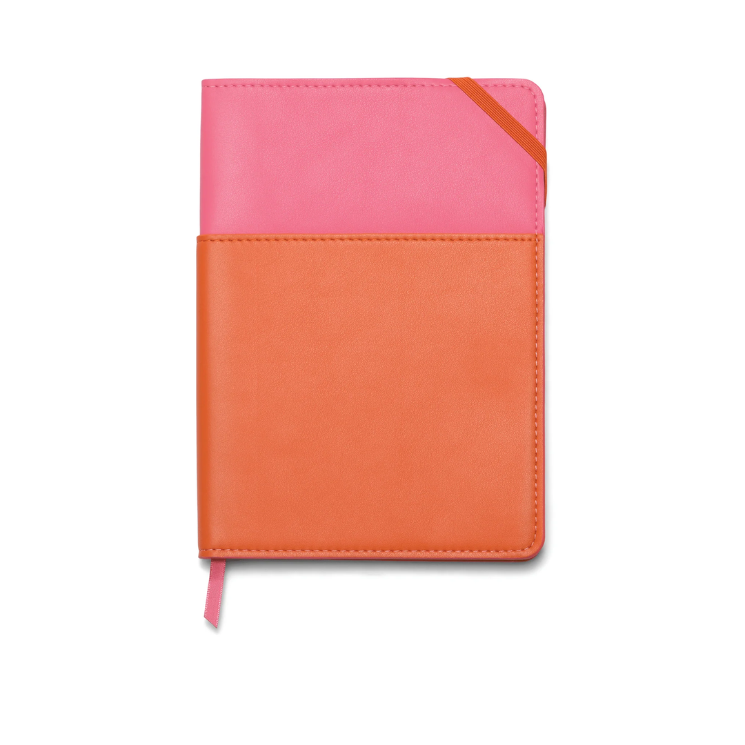Designworks Inc. - Vegan Leather Pocket Journal - Pink + Chili, Lee's Summit, MO, Bel Fiore Co. Flower Bar + Boutique