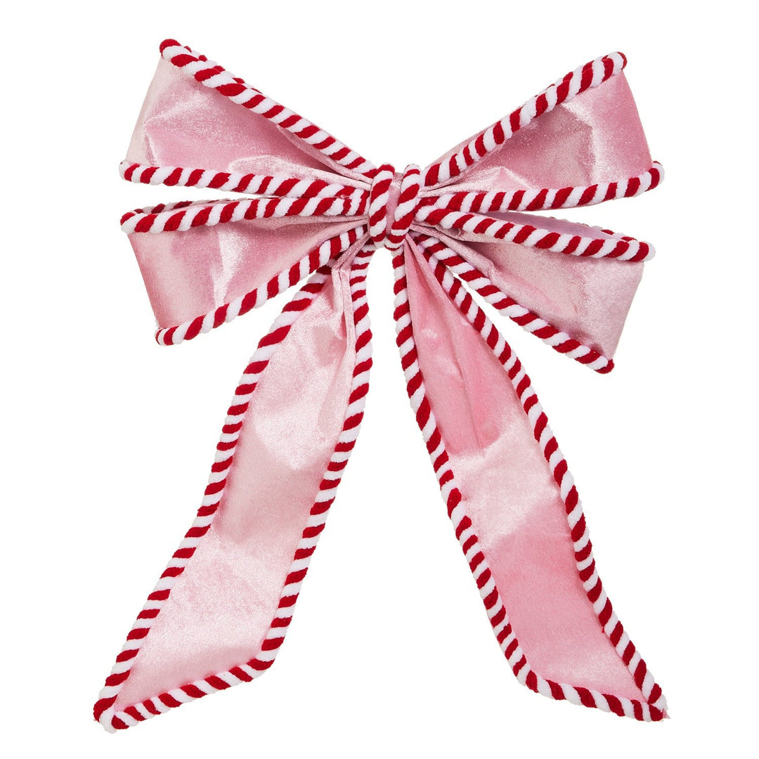 17 Pink and Peppermint Bow Ornament