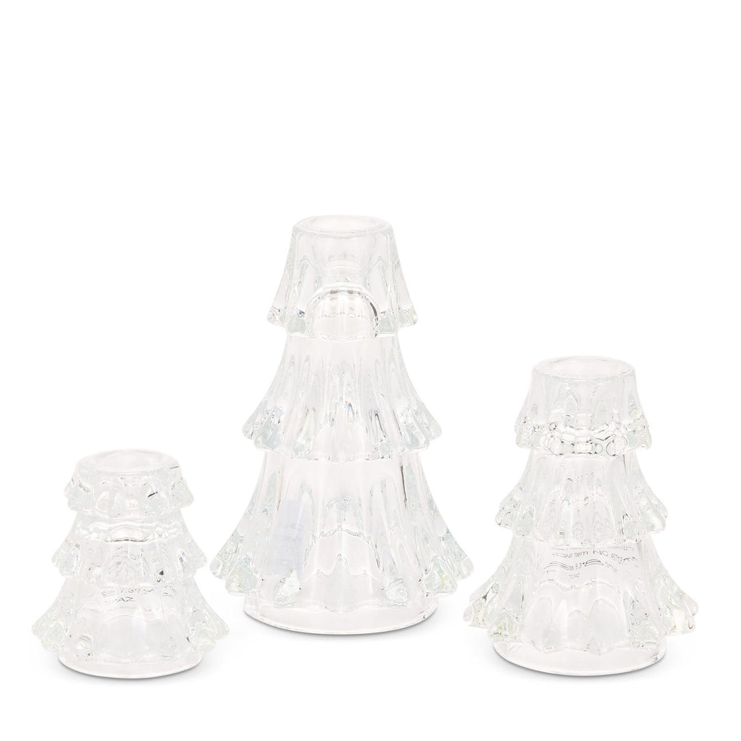5.75 Clear Tree Candle Holders