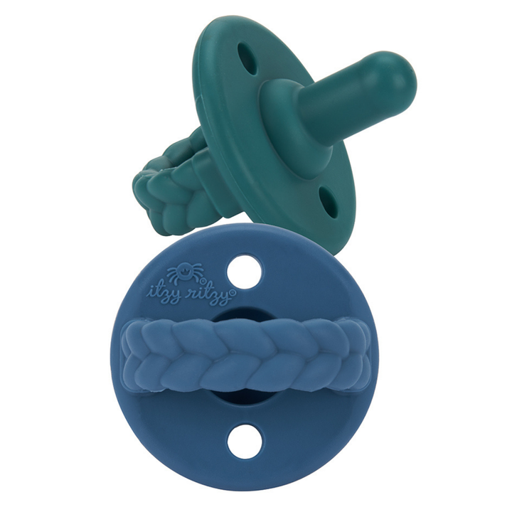 Itzy Ritzy - Sweetie Soother™ Pacifier Sets (2-pack): Deep Sea + Denim Braids, Kansas City Gift Shop, Lee's Summit, MO, Bel Fiore Co. Flower Bar + Boutique