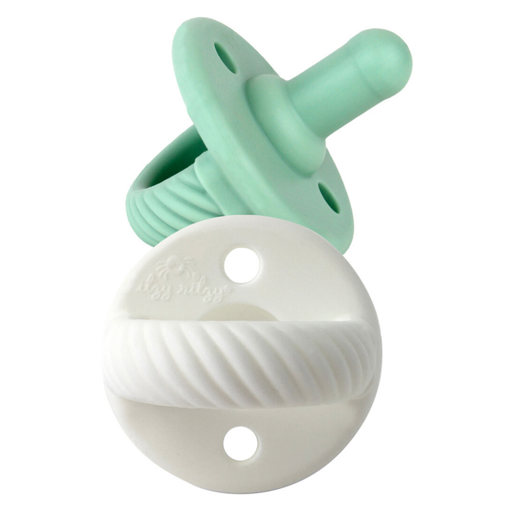 Itzy Ritzy - Sweetie Soother™ Pacifier Sets (2-pack): Mint + White Cables, Kansas City Gift Shop, Lee's Summit, MO, Bel Fiore Co. Flower Bar + Boutique